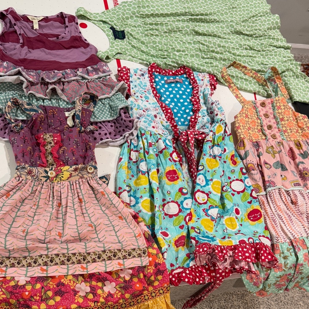 3 Matilda Jane, 1 Mini Boden, 1 Jelly the Pug Colorful Girls' Dresses Collection